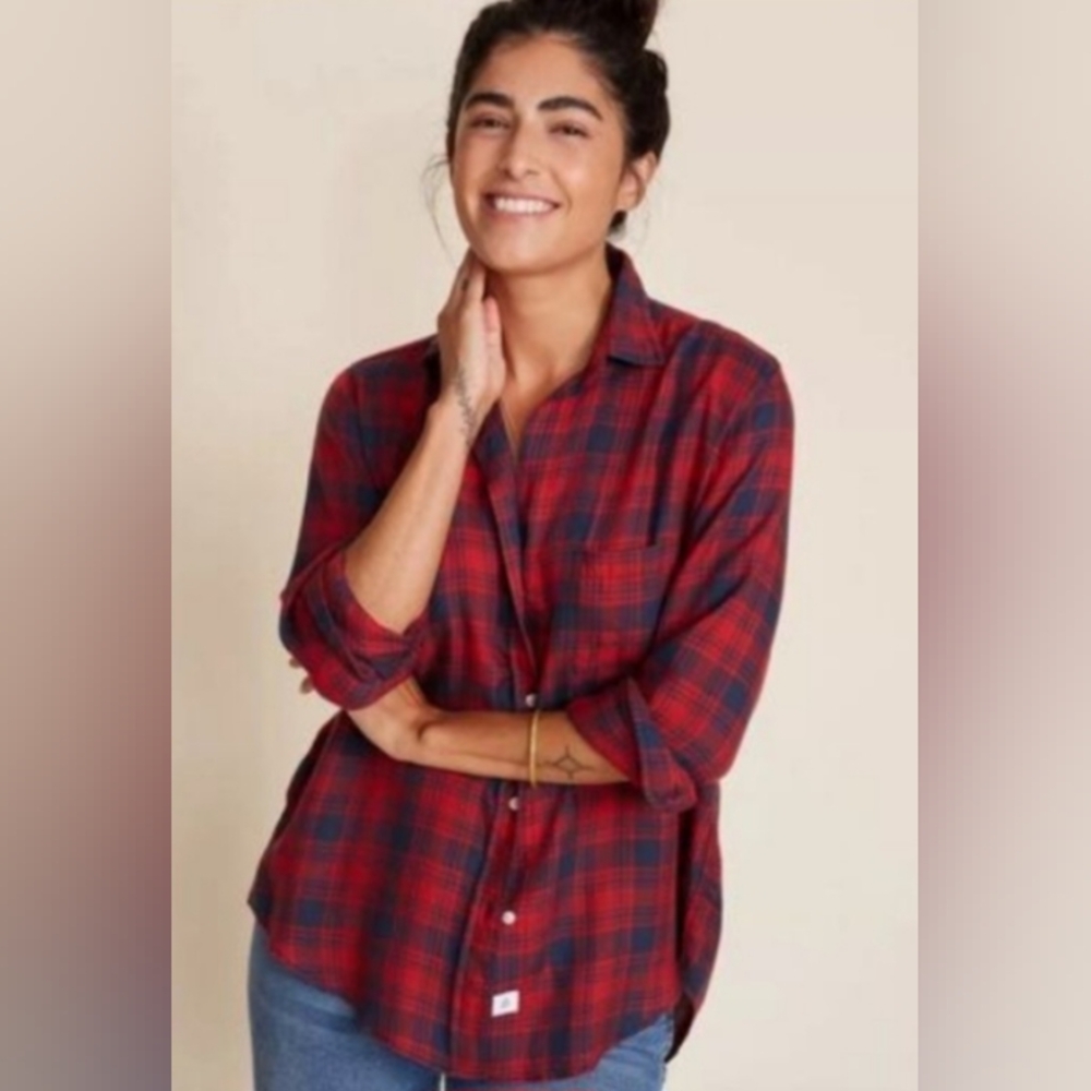 Grayson The Hero Plaid Button Down Shirt Blouse Size XS By Frank & Eileen